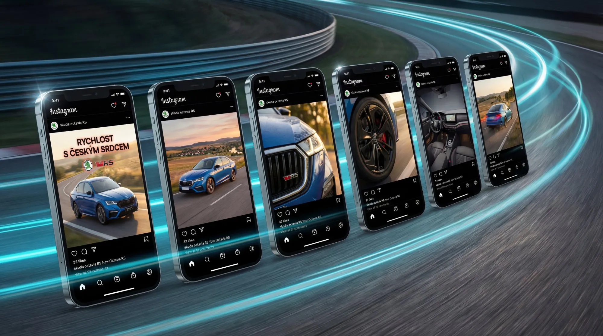 Škoda Octavia RS — Instagram carousel
