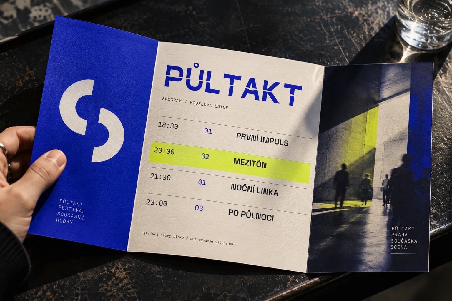 Skládaný program PŮLTAKT s modelovými bloky a časy